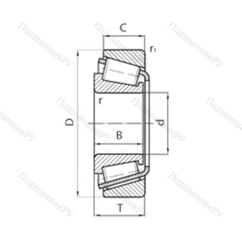 Подшипник роликовый радиально-упорный 320222