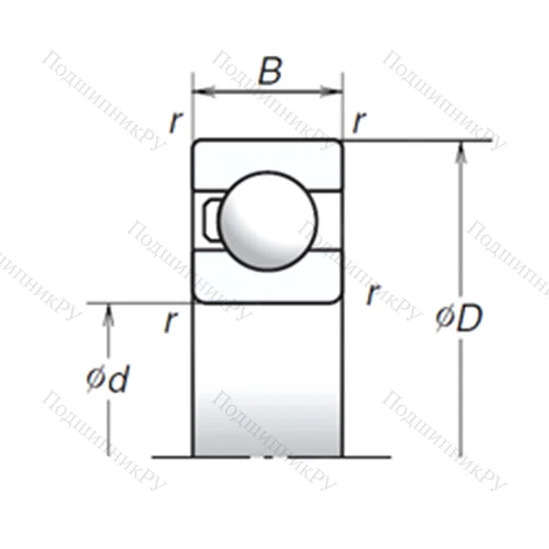 Подшипник шариковый радиальный 6308T 1X