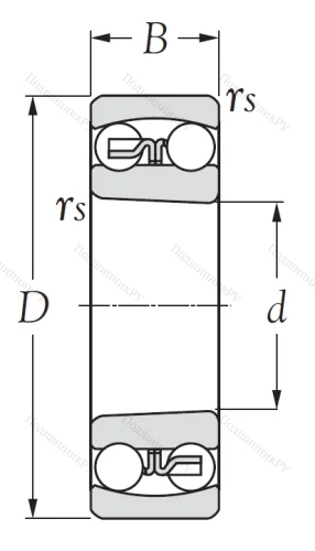 Двухрядный шариковый подшипник 1211 K от производителя  KSM