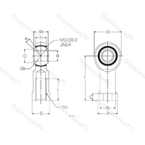 Подшипник скольжения сферический RBM 12 от производителя  NMB