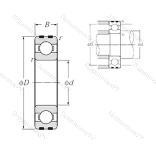 Подшипник шариковый радиальный EC-6307