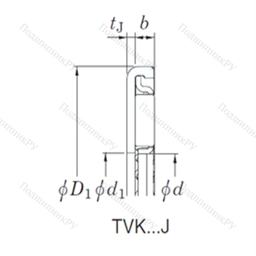 Подшипник игольчатый упорный TVK 2540J от производителя  KOYO