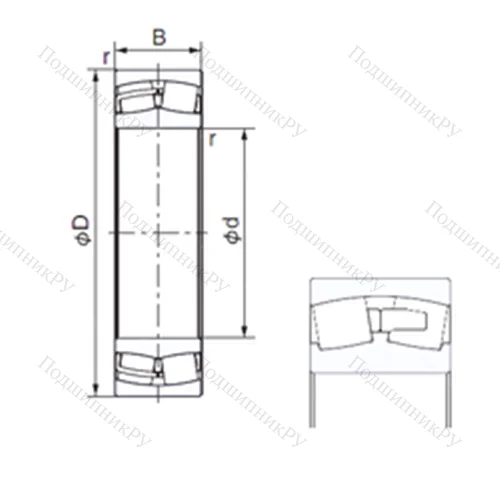 Подшипник роликовый радиальный 23048A 2X