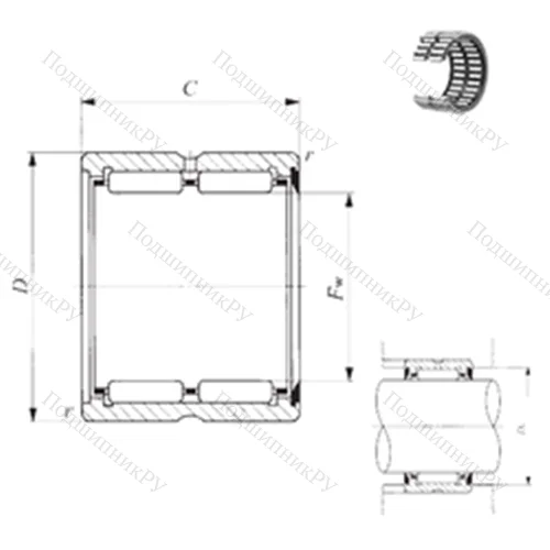 Подшипник игольчатый радиальный RNA 6916U