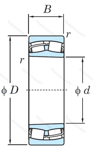 Сферический роликовый подшипник с конической посадкой на вал 22212 RZKW 33 от производителя  KOYO