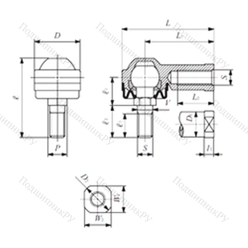 Подшипник скольжения сферический LHSA 8 от производителя  IKO