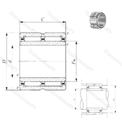 Подшипник игольчатый радиальный NA 6914 от производителя  IKO Подшипник игольчатый радиальный NA 6914 от производителя  IKO