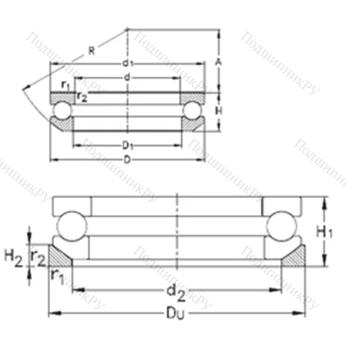 Подшипник шариковый упорный 53200+U 200 от производителя  NKE