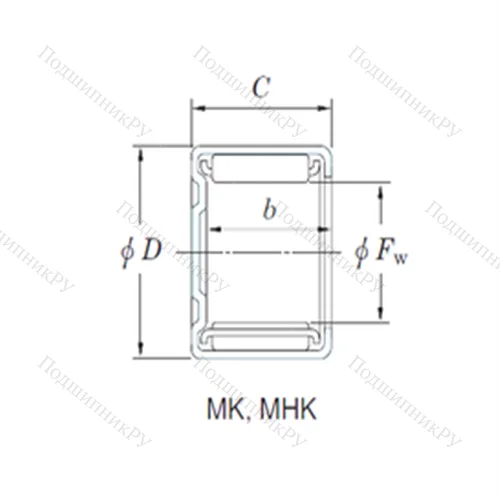 Подшипник игольчатый радиальный MHK 11121