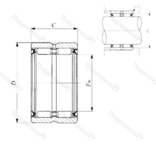 Подшипник игольчатый радиальный GBR 182620 UU от производителя  IKO