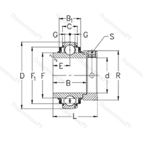 Подшипник шариковый радиальный GNE 40-KRRB