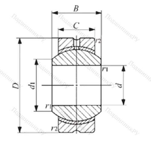 Подшипник скольжения сферический PB 12 от производителя  IKO