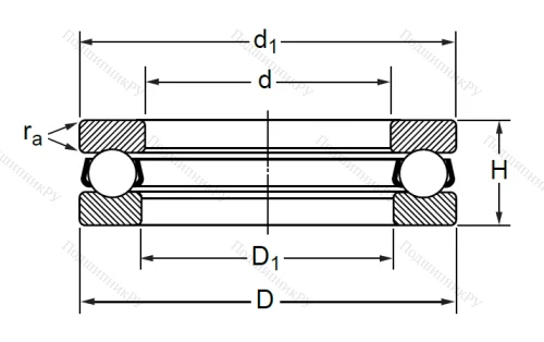 Упорный шариковый подшипник 8113 (51113) в Самаре