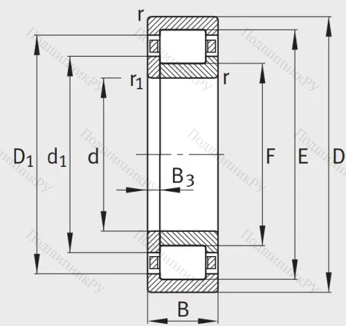 Роликовый цилиндрический подшипник NUP 2306 E XL TVP 2 от производителя  FAG