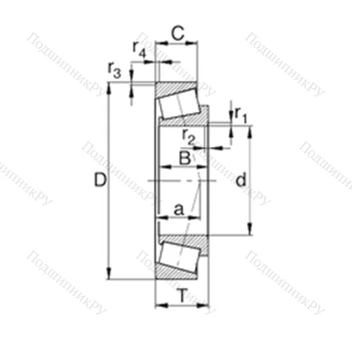 Подшипник роликовый радиально-упорный 32204J