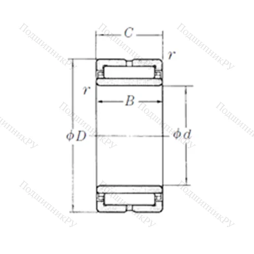 Подшипник игольчатый радиальный NA 6900