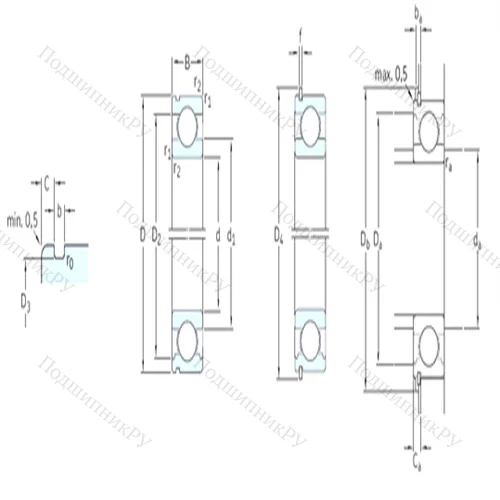 Подшипник шариковый радиальный 6206N