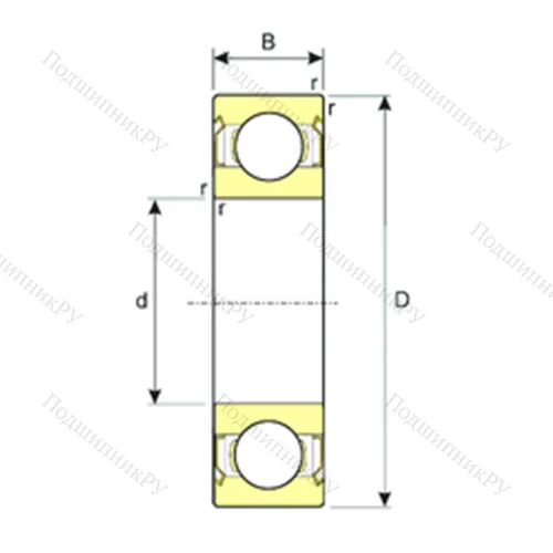 Подшипник шариковый радиальный SS 61810-2RS