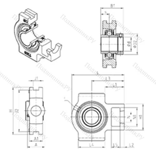 Подшипниковый узел шариковый радиальный EXT 217