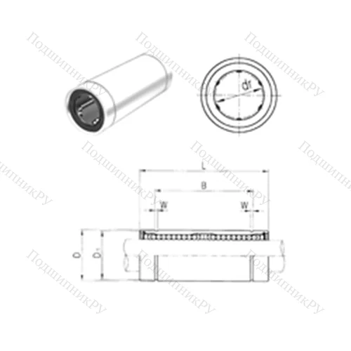 Подшипник шариковый линейный LM 50LUU от производителя  Samick