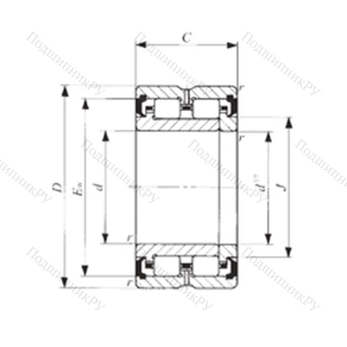 Подшипник роликовый радиальный TRU 608945UU от производителя  IKO