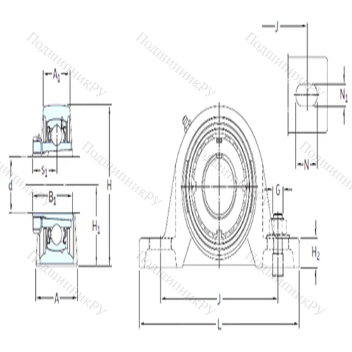 Подшипниковый узел шариковый радиальный SYJ 65 KF+HA 2313 от производителя  SKF
