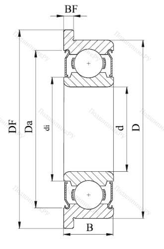 Однорядный шариковый подшипник F 688 ZZ от производителя  IJK