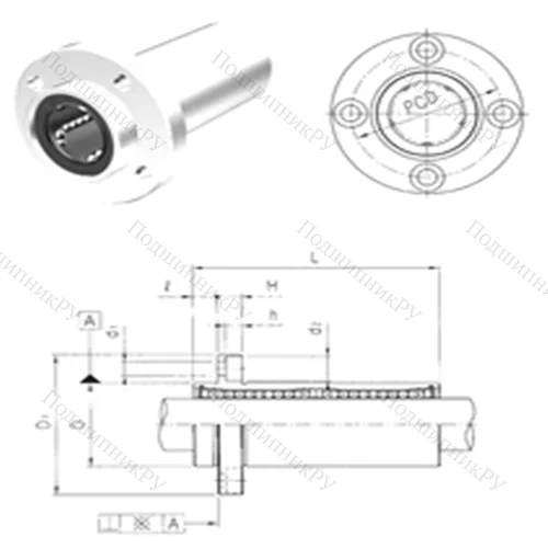 Подшипник шариковый линейный LMEFP 12LUU от производителя  Samick