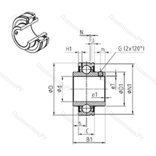 Подшипник шариковый радиальный CUC 208