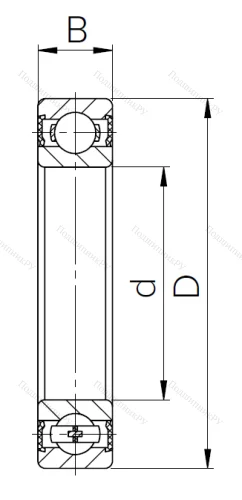 Шариковый однорядный подшипник 180107 (6007 2RS) в Самаре