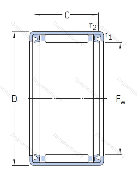 Игольчатый подшипник HK 2520 2RS от производителя  SKF