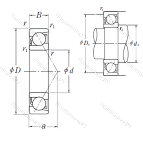 Подшипник шариковый радиально-упорный 7076A