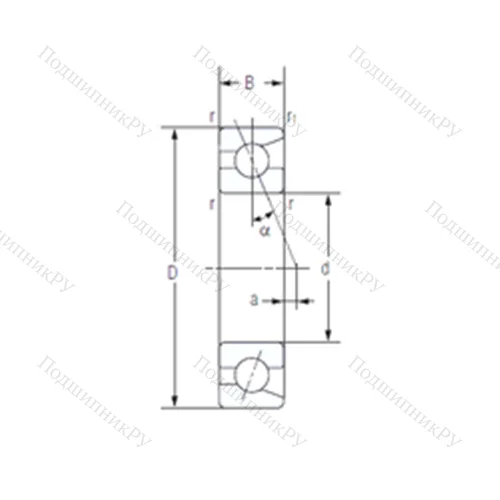 Подшипник шариковый радиально-упорный 7217AC