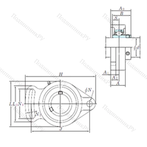 Подшипниковый узел шариковый радиальный UCFA 206-18 от производителя  KOYO