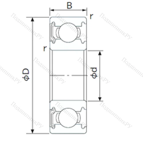 Подшипник шариковый радиальный 62/22NKE от производителя  NACHI