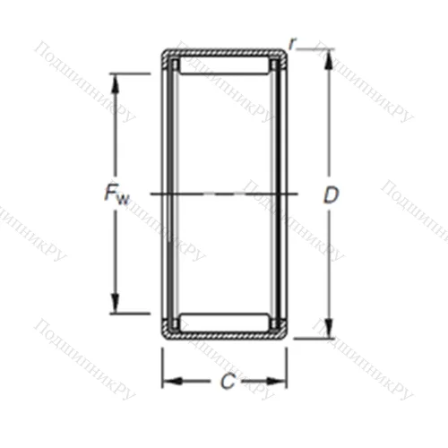 Подшипник игольчатый радиальный HK 6012 от производителя  TIMKEN