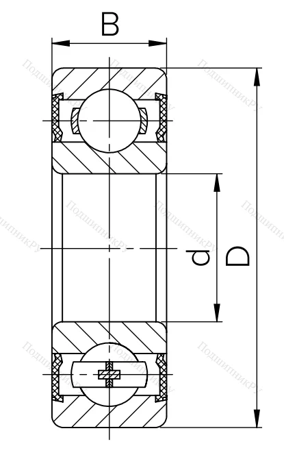Миниатюрный шариковый подшипник 1000098 2RS  (619/8 2RS) в Самаре