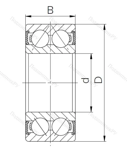 Радиально-упорный шариковый подшипник 3306 2RS T в Самаре