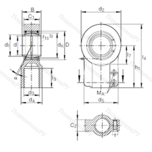 Подшипник скольжения сферический GIHN-K 160 LO от производителя  INA