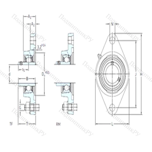 Подшипниковый узел шариковый радиальный FYT 1.1/2 FM от производителя  SKF