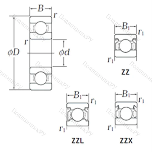 Подшипник шариковый радиальный WOB 65 ZZX