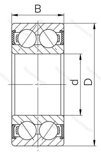 Радиально-упорный шариковый подшипник 3056208 2RS (3208 2RS) в Самаре