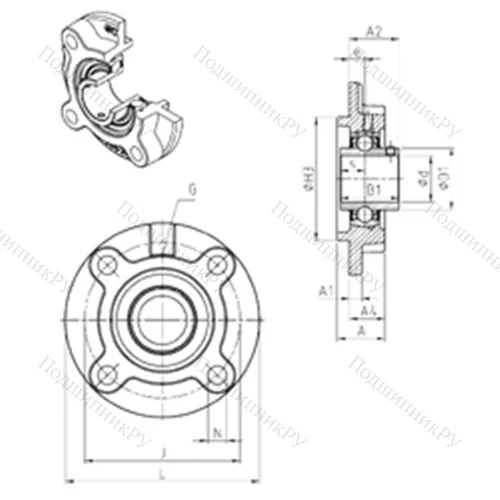 Подшипниковый узел шариковый радиальный UCFC 217 от производителя  SNR
