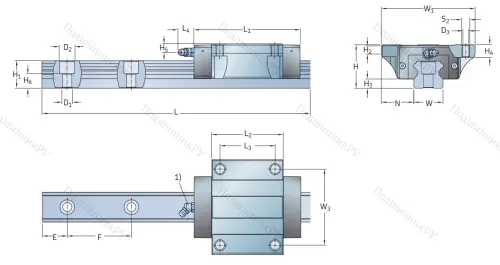 Профильная рельсовая направляющая LLTHS 25 R 1 T 1 220 P 3 E=0 (M/P 011515) в Самаре