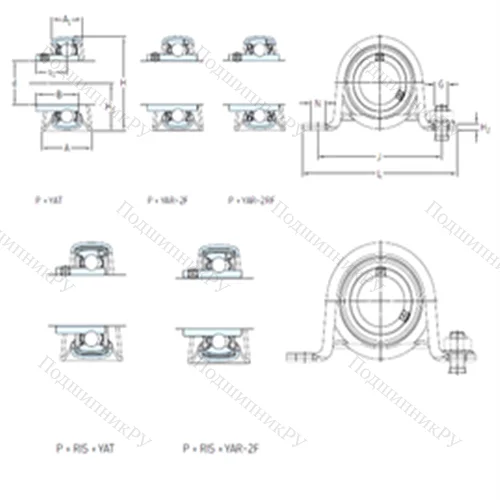 Подшипниковый узел шариковый радиальный P 45 WF от производителя  SKF