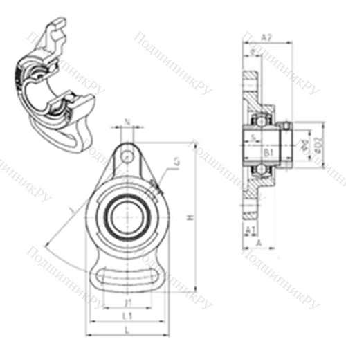 Подшипниковый узел шариковый радиальный EXFA 204 от производителя  SNR