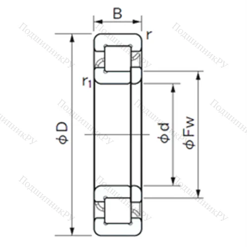 Подшипник роликовый радиальный NUP 2305 E