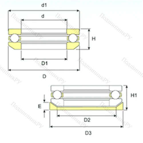 Подшипник шариковый упорный 53203 U 203 от производителя  ISB