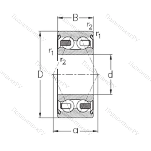 Подшипник шариковый радиально-упорный 3205-B-2Z-TV