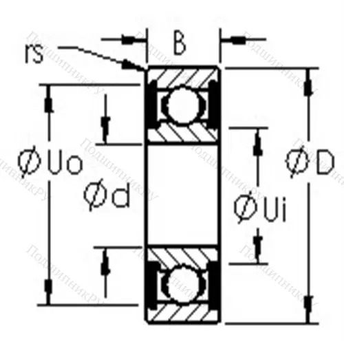 Подшипники шариковые радиальные однорядные 6204-2RS от производителя  AST